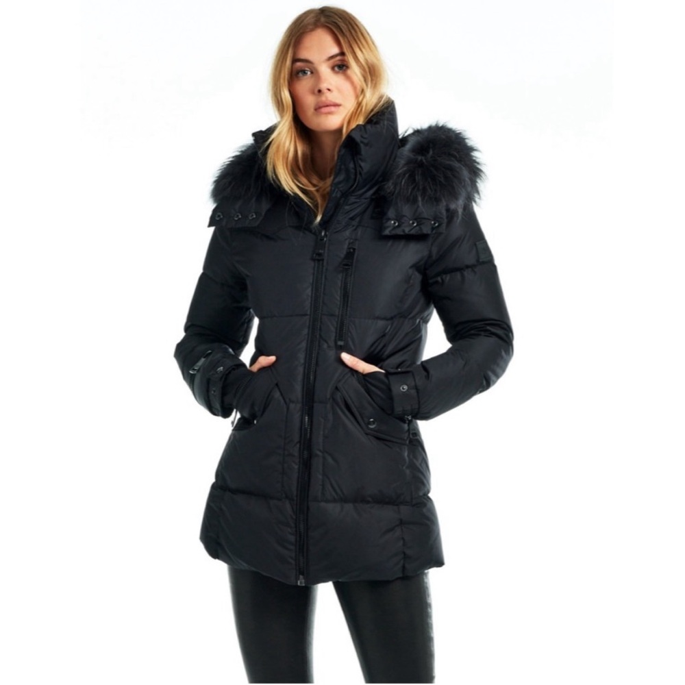 SAM. Fur Cruiser Parka Coat Puffer XS Black